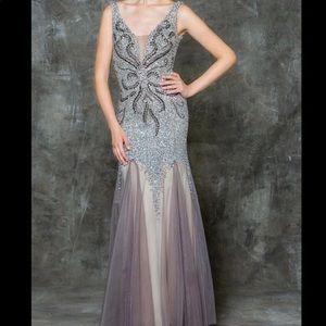 Glow by Colors G697 Sparkling Mermaid Gown